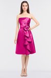 ColsBM Elora Hot Pink Glamorous Sleeveless Zip up Knee Length Flower Bridesmaid Dresses