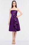 ColsBM Elora Magic Purple Glamorous Sleeveless Zip up Knee Length Flower Bridesmaid Dresses