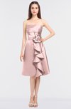 ColsBM Elora Nectar Pink Glamorous Sleeveless Zip up Knee Length Flower Bridesmaid Dresses