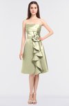 ColsBM Elora Pale Olive Glamorous Sleeveless Zip up Knee Length Flower Bridesmaid Dresses