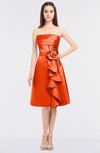 ColsBM Elora Persimmon Glamorous Sleeveless Zip up Knee Length Flower Bridesmaid Dresses