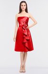 ColsBM Elora Red Glamorous Sleeveless Zip up Knee Length Flower Bridesmaid Dresses