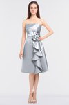 ColsBM Elora Silver Glamorous Sleeveless Zip up Knee Length Flower Bridesmaid Dresses