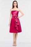 ColsBM Elora Virtual Pink Glamorous Sleeveless Zip up Knee Length Flower Bridesmaid Dresses