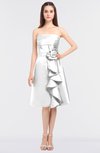 ColsBM Elora White Glamorous Sleeveless Zip up Knee Length Flower Bridesmaid Dresses