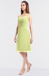ColsBM Kyla Lime Green Simple A-line Spaghetti Sleeveless Knee Length Ruching Bridesmaid Dresses