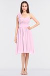 ColsBM Mina Baby Pink Romantic A-line Asymmetric Neckline Sleeveless Knee Length Bridesmaid Dresses