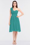 ColsBM Mina Emerald Green Romantic A-line Asymmetric Neckline Sleeveless Knee Length Bridesmaid Dresses
