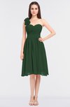 ColsBM Mina Hunter Green Romantic A-line Asymmetric Neckline Sleeveless Knee Length Bridesmaid Dresses