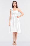 ColsBM Mina White Romantic A-line Asymmetric Neckline Sleeveless Knee Length Bridesmaid Dresses