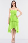 ColsBM Sharon Bright Green Elegant A-line Strapless Sleeveless Zip up Knee Length Bridesmaid Dresses