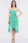 ColsBM Sharon Seafoam Green Elegant A-line Strapless Sleeveless Zip up Knee Length Bridesmaid Dresses