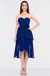 ColsBM Sharon Sodalite Blue Elegant A-line Strapless Sleeveless Zip up Knee Length Bridesmaid Dresses