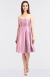 ColsBM Zaria Baby Pink Mature Strapless Zip up Knee Length Bow Bridesmaid Dresses