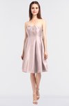 ColsBM Zaria Coral Pink Mature Strapless Zip up Knee Length Bow Bridesmaid Dresses