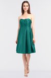 ColsBM Zaria Green-blue Slate Mature Strapless Zip up Knee Length Bow Bridesmaid Dresses