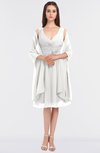 ColsBM Adriana Cloud White Mature V-neck Sleeveless Zip up Knee Length Bridesmaid Dresses