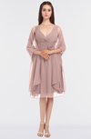 ColsBM Adriana Nectar Pink Mature V-neck Sleeveless Zip up Knee Length Bridesmaid Dresses