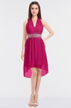 ColsBM Zuri Beetroot Purple Glamorous A-line Halter Sleeveless Zip up Appliques Bridesmaid Dresses