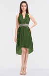 ColsBM Zuri Garden Green Glamorous A-line Halter Sleeveless Zip up Appliques Bridesmaid Dresses