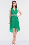 ColsBM Zuri Pepper Green Glamorous A-line Halter Sleeveless Zip up Appliques Bridesmaid Dresses