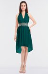 ColsBM Zuri Shaded Spruce Glamorous A-line Halter Sleeveless Zip up Appliques Bridesmaid Dresses
