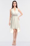ColsBM Zuri Whisper White Glamorous A-line Halter Sleeveless Zip up Appliques Bridesmaid Dresses