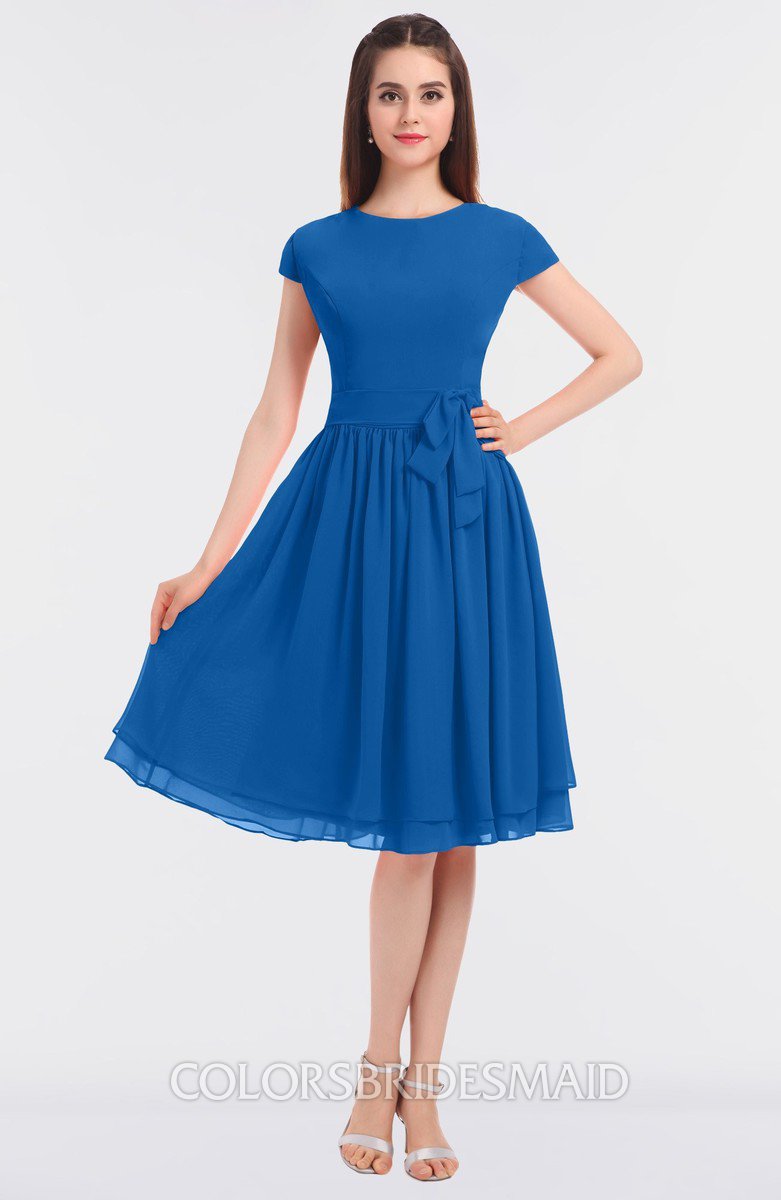 royal blue dress short sleeve