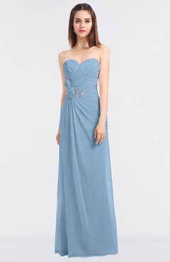 ColsBM Cassidy Dusty Blue Elegant A-line Strapless Sleeveless Floor Length Bridesmaid Dresses