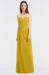 ColsBM Cassidy Lemon Curry Elegant A-line Strapless Sleeveless Floor Length Bridesmaid Dresses
