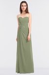 ColsBM Cassidy Moss Green Elegant A-line Strapless Sleeveless Floor Length Bridesmaid Dresses