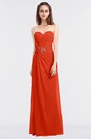 ColsBM Cassidy Tangerine Tango Elegant A-line Strapless Sleeveless Floor Length Bridesmaid Dresses