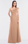 ColsBM Kelsey Burnt Orange Elegant A-line Zip up Floor Length Ruching Bridesmaid Dresses