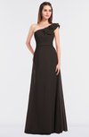 ColsBM Kelsey Fudge Brown Elegant A-line Zip up Floor Length Ruching Bridesmaid Dresses
