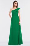 ColsBM Kelsey Green Elegant A-line Zip up Floor Length Ruching Bridesmaid Dresses