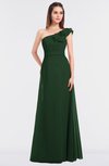 ColsBM Kelsey Hunter Green Elegant A-line Zip up Floor Length Ruching Bridesmaid Dresses