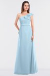 ColsBM Kelsey Ice Blue Elegant A-line Zip up Floor Length Ruching Bridesmaid Dresses