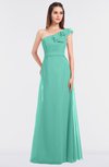 ColsBM Kelsey Mint Green Elegant A-line Zip up Floor Length Ruching Bridesmaid Dresses