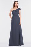ColsBM Kelsey Nightshadow Blue Elegant A-line Zip up Floor Length Ruching Bridesmaid Dresses