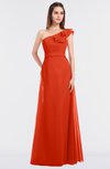 ColsBM Kelsey Persimmon Elegant A-line Zip up Floor Length Ruching Bridesmaid Dresses
