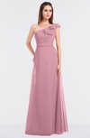 ColsBM Kelsey Rosebloom Elegant A-line Zip up Floor Length Ruching Bridesmaid Dresses