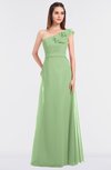 ColsBM Kelsey Sage Green Elegant A-line Zip up Floor Length Ruching Bridesmaid Dresses