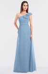ColsBM Kelsey Sky Blue Elegant A-line Zip up Floor Length Ruching Bridesmaid Dresses