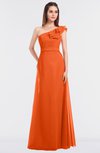ColsBM Kelsey Tangerine Elegant A-line Zip up Floor Length Ruching Bridesmaid Dresses