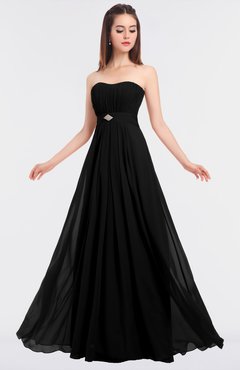 ColsBM Claire Black Elegant A-line Strapless Sleeveless Appliques Bridesmaid Dresses