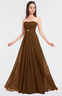 ColsBM Claire Brown Elegant A-line Strapless Sleeveless Appliques Bridesmaid Dresses