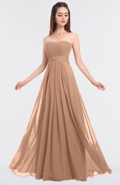 ColsBM Claire Burnt Orange Elegant A-line Strapless Sleeveless Appliques Bridesmaid Dresses
