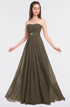 ColsBM Claire Carafe Brown Elegant A-line Strapless Sleeveless Appliques Bridesmaid Dresses