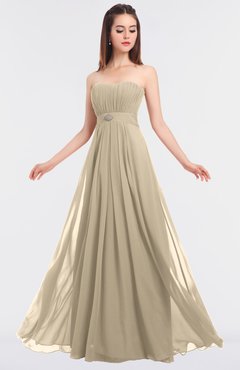 ColsBM Claire Champagne Elegant A-line Strapless Sleeveless Appliques Bridesmaid Dresses