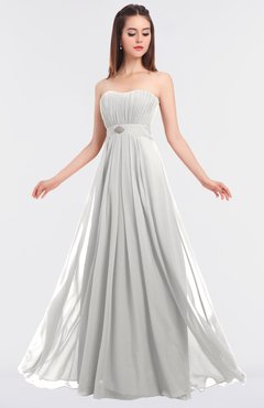ColsBM Claire Cloud White Elegant A-line Strapless Sleeveless Appliques Bridesmaid Dresses